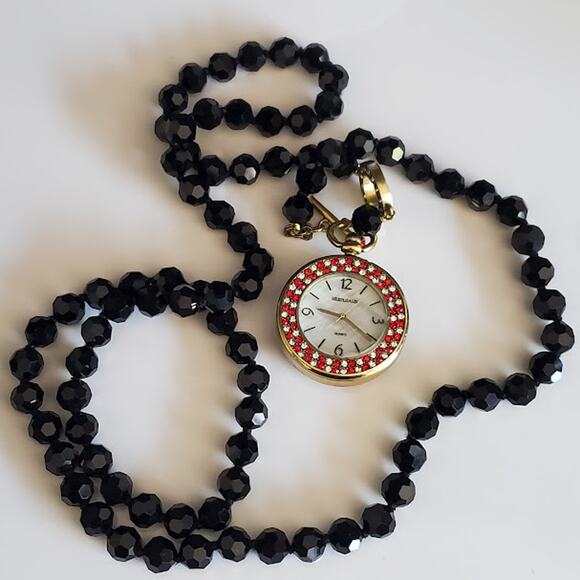 Heidi Daus About Time Pocket Watch Necklace Swarovski Crystals‎ Gold Tone NWOT - Picture 12 of 12